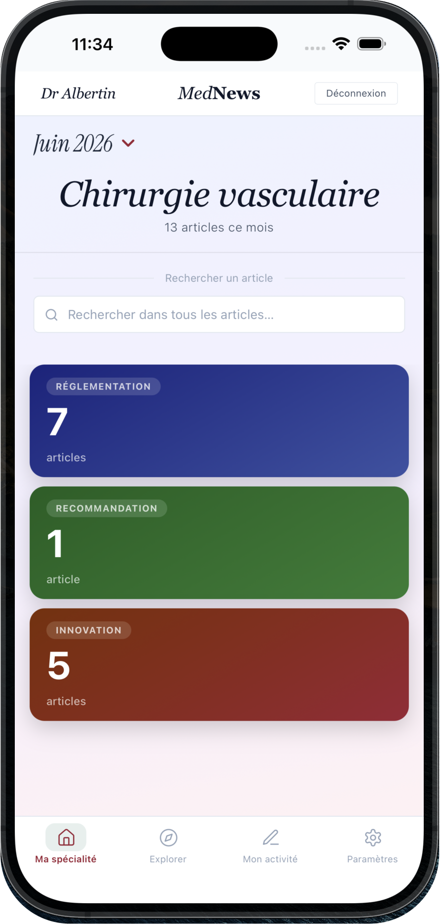 App MedNews — chirurgie vasculaire